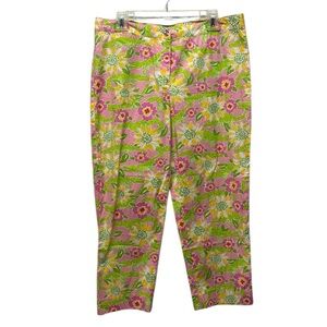 Vintage y2k Lilly Pulitzer Cropped Pants Aligator Print White Tag Size 10