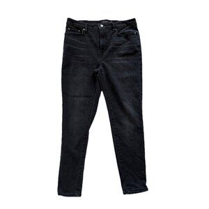 Ralph Lauren Black Label High Rise Jeans Skinny Ankle Size 10 Black Stretch