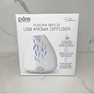 NIB PureSpa Breeze USB Essential Oil Aroma Diffuser