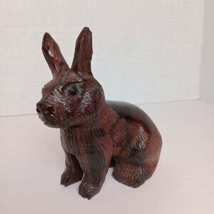 Beautiful Wooden Hand Carved Rabbit