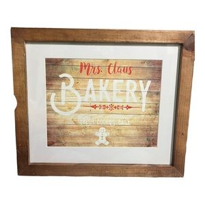 Framed Holiday Artwork Mrs. Claus Bakery