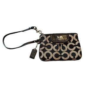 Coach Carrriage Black and Gray Wristlet