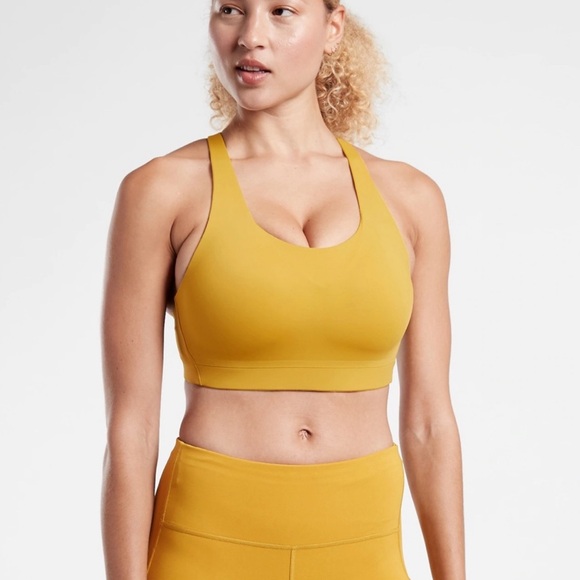 Athleta Advance High Impact Sports Bra Oxidized Yellow - 32DD - Picture 1 of 10