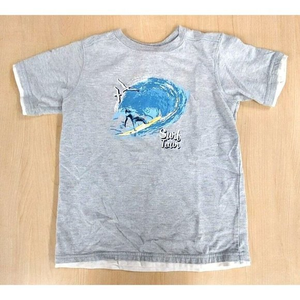 Kid's Boys Girls‎ Sand N Sun Short Sleeve Shirt SURF TOUR Theme Gray Blue Size 5