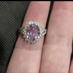 NEW Sigal Sterling silver oval gem amethyst ring size 7