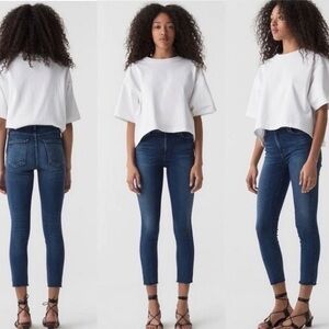 AGOLDE Sophie High Rise Crop Skinny Jean With Raw Hem 25