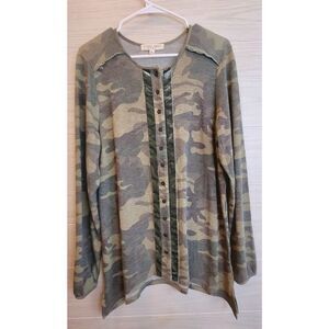 Alchemy Thread Camo Print Long Sleeve Top Womens Large