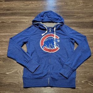 Chicago Cubs MLB Baseball Tee Shirt Zip Up Hoodie Women's Medium