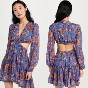 ALC Izzy II Cutout Dress Mini Blue Print