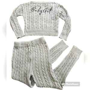 SHEIN sz L lounge set sweater & pants joggers Large knit set