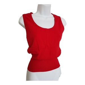 Vintage red vest scoop neck tank top