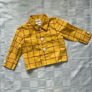 3 for $20 🐣 Disney Toy Story Cowboy Woody Yellow Checkered Top