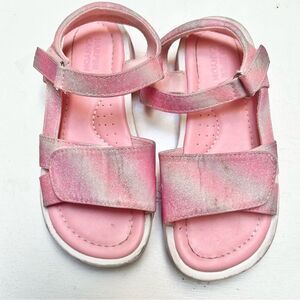 Harper Canyon Glittery Velcro Sandals Girls Toddler Pink Size 11 EUC