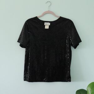 Vintage Black Sparkle Top M