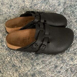 Birkis By Birkenstock Camden Clog Mules Black Leather Women’s Size 6