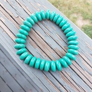 3 for $25 ❤ Tibetan beads Handmade stretch bracelet Turquoise 7"