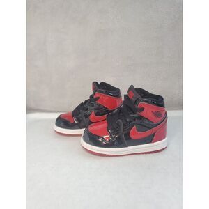 Air Jordan 1 Retro High OG TD 'Patent Bred'  Infant Size  4c Uk 3.5 ( 12 Month)