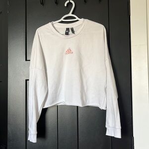 Women’s white adidas cropped crewneck