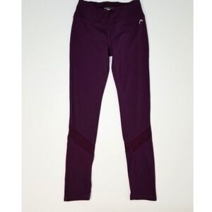 Burgundy Athletic Leggings with Mesh Detail Size Small