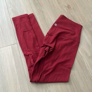 Lululemon Align pant 25” size 4 Dark red