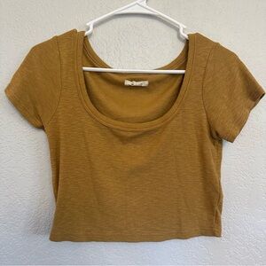 Madewell Mustard Yellow‎ Crop T-Shirt Size S