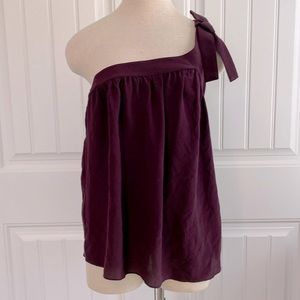 Bailey 44 NWT Women's One Shoulder Silk Top Blouse Purple Size M‎