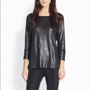 Joie Cyndi Metallic Linen Top