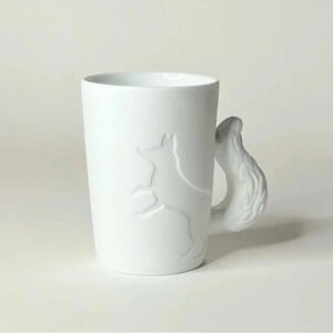 Kinto Fox Mugtail Translucent Porcelain Coffee Cup Candle Holder White