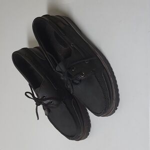 Landrover Boat Shoes slip on in black and brown color  leather in Mens size 9.5