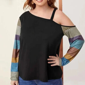 Shein Twist Front Striped Long Sleeve