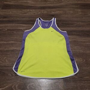 Nike Womens Dri Fit Running Top Safety Yellow, Size Medium