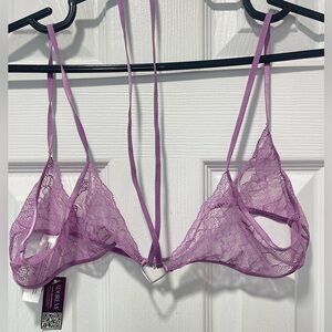 NWT Adore me lace bra size L Light Purple Heart Emblem