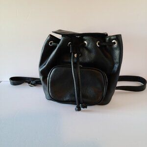 WILD FABLE BLACK 9' MINI FAUX LEATHER WITH DRAW STRIING CLOSURE