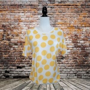 ONLY Yellow Polkadot Short Sleeve Top