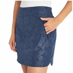 ORVIS Embossed Pull-On Travel Skort Pockets Comfort Blue Women’s‎ Size XL