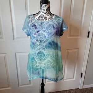 One world sheer floral top