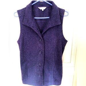 Vintage Northern Reflections Purple Button Up Sweater Vest Medium