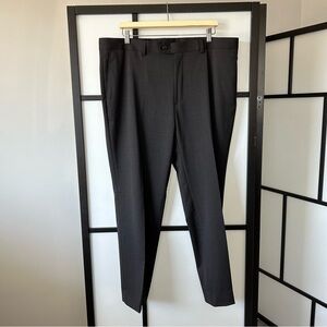 [40x30] Pronto Uomo Men’s Wool & Poly Blend Black Classic Trouser Dress Pant