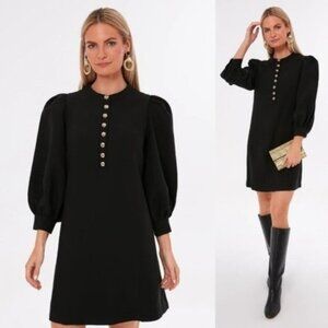 Pomander Place | NEW Samantha Puff Sleeve Academia Mini Dress in Black Size L