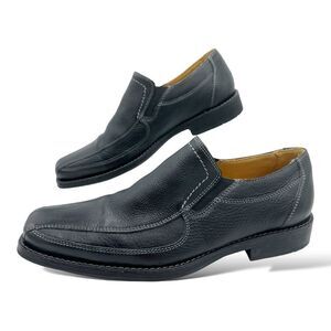 Ambrose Black Leather Double Gore Bicycle Toe Slip-On (Men) Sandro Moscoloni 9D