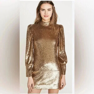 Women’s A.L.C. Christy gold sequin mini dress size 14