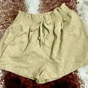 NWT Boutique Love Tree Khaki Linen Shorts Size Large