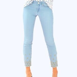 Lilly Pulitzer South Ocean Embroidered Skinny Crop Jeans 2