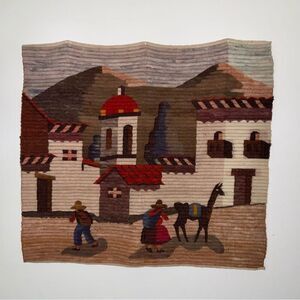 handmade wool wall tapestry made in peru 36 x 40 inches art artisan