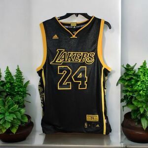 Kobe Bryant #24 Lakers Adidas Black Final Game commemorative jersey Size L