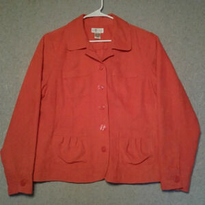 Women's  Reddish Orange Northern Reflections Jacket with pockets Size XL