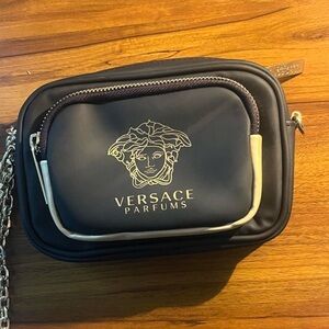 Versace Gold Medusa Gold Logo Crossbody
Bag Handbag Pouch w/ Chain & Strap