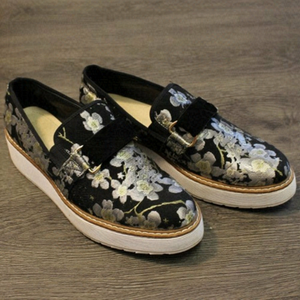 🌻HOST PICK🌻. ZARA FLORAL STACKED PLATFORM SHOES, SIZE 38 (7.5).  SLIP-ON.