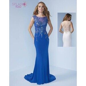 Splash Jersey Prom Dress H310 Royal