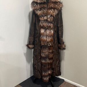 Real Fox Long Coat Size 14